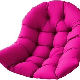 UJEAVETTE Hanging Egg Chair Cushion Soft Basket Chair Cushion for Porch Office Outdoor Rose Red-picture-9