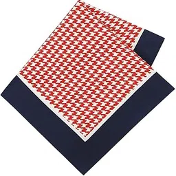 leonardi Mens Printed Pocket Square | Satin | Microfiber | 12 x 12 inches | tweed fabric | Superior finishing| Packaging – folder | Red | printed (Set of 1)-picture-5
