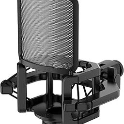 CALIDAKA Universal Microphone Shock Mount Anti Vibration Shock Mount with Filter Screen for Microphones Professional(Black)-image-29
