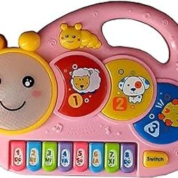 VGRASSP Happy Caterpillar Piano Musical Toys for Babies and Kids Green Small Piano for Kids Musical Piano Best Toy (Pink)-27