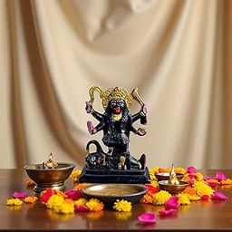 GRP MARBLES Pure Black Marble Kali MATA Murti | Maa Kali Satue for Home Decorative Gift Showpiece | Idol | Statue | Idol for Home Pooja showpiece Home Gift (Black 5 inch)-image-58