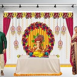 EASETENSIL Decorative Backdrop for Parties, Weddings, Baby Shower & Event – Photo Booth Background, Reusable Backdrop & Easy to Assemble Party Wall Decor (5x8 Feet)-Polyester (Multicolor)-image-82