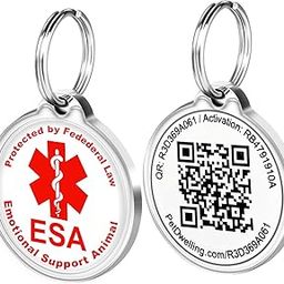 Pet Dwelling Advanced ESA Id White Qr Code Tag Links to Free Online Profile W/Photo Id/Medical Info/Scanned GPS Location-15