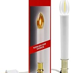 Creative Hobbies Electric Window Candle Lamp with LED Bulb, On/Off Switch, Brass Plated Base, Ready to Use!-11