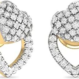 pc jeweller The Ulka 18KT Yellow Gold and Diamond Stud Earrings for Women-picture-22