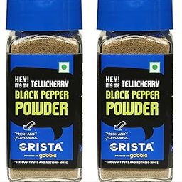 CRISTA Tellicherry Black Pepper Powder | Sun-dried |Zero added Colours, Fillers, Additives & Preservatives |High Volatile Oil Content |Natural | 50 gms each |Pack of 2-image-85