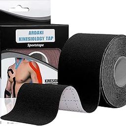 ARDAKI Kinesiology Tape for Physiotherapy Sports Injury, Pain Relief Muscle Tape, for Shoulder, Wings, Arms, Ankle K Taping Waterproof Athletic Tape for Pain Support 5cm x 5m Roll (BLACK)-12