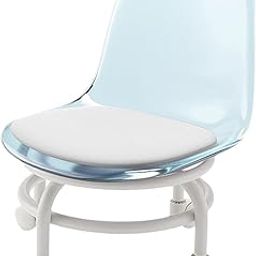 Drumstone (𝗦𝗽𝗲𝗰𝗶𝗮𝗹 𝟭𝟬 𝗬𝗲𝗮𝗿𝘀 𝗪𝗮𝗿𝗿𝗮𝗻𝘁𝘆 360° Rotatable Transparent Chair – Compact Mini Space Design with High Resilience, Durable Backrest & Smart Wheels for Modern Comfort-2