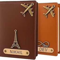 Customized Passport Cover with Name - Personalized Leather Passport Holder for Men & Women - Travel Wallet with Card Slots - Handmade Engraved Passport Case P0011 (Pack of 2)-image-81