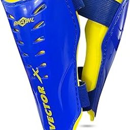 Vector X Football Shinguard with Adjustable Velcro for Boys Kids ( Blue/Yellow, Small/Medium) | for Football Games Matches, Training | Light Weight & Breathable-16