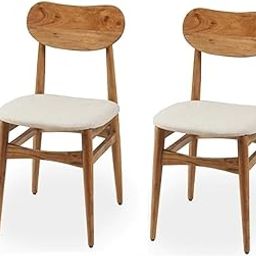 Ganpati Arts Sheesham Wood Oval Study Dining Chair Set of 2 Desk Chair with Cushion for Living Room Wooden Furniture for Home Office (Natural Finish) 1 Year Warranty-picture-31