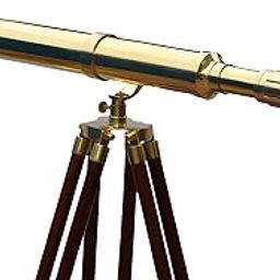 MARY NAUTICAL Brass Polished Decorative Telescope with Adjustable Wooden Tripod Stand | Vintage Nautical Home and Office Décor-image-97