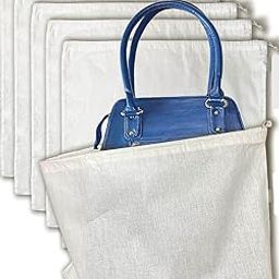 Breezy Blends 5 Pack Cotton Dust Bags for Handbags, Purses, Shoes, Boots & Travel Storage Pouch (18×18 in, Beige) – Drawstring Bag for Protection and Organization-16