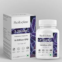 Meibotan Probiotics Supplement 3 Strains with 18 Billion CFU for Men & Women with Prebiotics - Gut Support, Digestion, Immunity Support, Detox & Cleanse - 60 Vegetarian Capsules, Age 40+-image-13