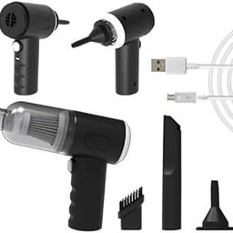 Portable Handheld Vacuum Cleaner, USB Rechargeable, Cordless Car Vacuum with Attachments, Black-image-80