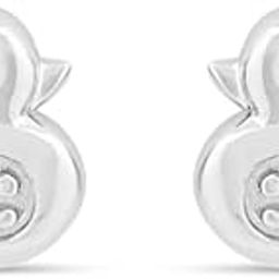 Quirky Duck Silver Stud Earrings-image-5