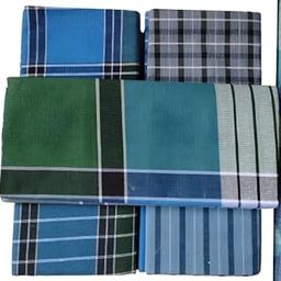 Men's Cotton Handkerchiefs, Blue and Green Plaid Pattern, Pack of 2-picture-14