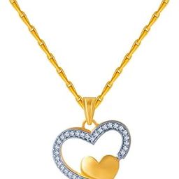 14k (585) Yellow Gold and American Diamond Pendant for Women-image-67