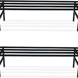 BonKaso Heavy Duty Rectangle Plant Stand: 76x24x18 cm, Black - Set of 2, Modern Design for Indoor & Outdoor Use, Sturdy, Anti-Rust Planter Stand for Garden, Balcony, Patio-image-36