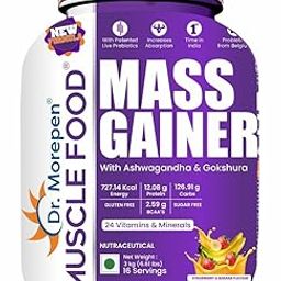 Dr. Morepen Mass Gainer Banana Strawberry Flavor 3kg 16 Servings | Lean Muscle Mass Gainer | Unique Blend Of 3 Sources Of Protein, Carbs, 24 Vitamins & Minerals-image-15