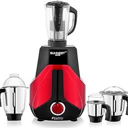 Sunmeet 1000-watts Express Quality Mixer Grinder with 3 Heavy Stainless Steel Jars and Juicer Jar (Chutney Jar, Liquid Jar, Dry Jar and Juicer Jar) BlackRed TA85-picture-2