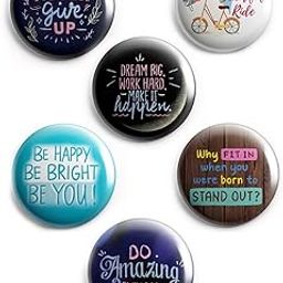 AVI 58mm Regular Size Metal Fridge Magnet Multicolour Motivational Positive Quotes About Life, Dream and You Pack of 6 C6MR8002166-image-41