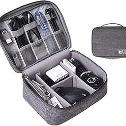 Cable Accessories Bag Organizer with 3 Removable Dividers | Travel Portable Gadget Storage and Carrying Case for Cables | Waterproof Universal Cord Storage Pouch for Office Home-13