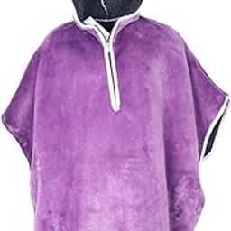 Wheelchair Cape Outdoor Indoor for Men Women Fleece Winter Poncho Lined Cape Violet-image-35