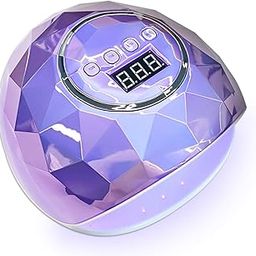 110W Gel UV LED Nail Lamp, Professional UV Lamp For Nails,Compact Design Nail Dryer for Gel Polish with 4 Timer Setting Automatic Sensor and Over-Temperature Protection Nail Art Tools (Plated Purple)-76