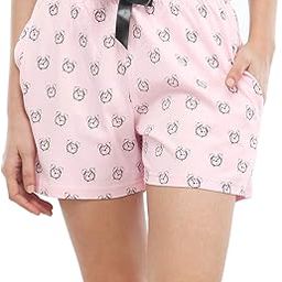 Women Clock Print 100% Cotton Shorts-image-71