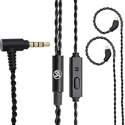 SIGNATURE ACOUSTICS Fe-Connect with Mic 0.75/0.78mm 2 Pins Audiophile Headphone Cable Extension | 4 core cable with microphone | 3.5mm Gold Plated L-shape Audio Jack | Black-image-64
