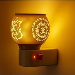 WONLY KART Glass Kapoor Dani, Electric Camphor Diffuser Ganesh Ji Om Electic Camphor Burne, |Multipurpose Incense Aroma Dhoop Dani|Camphor Burner Diffuser|Electrical Night Lamp for Office, Home-image-79