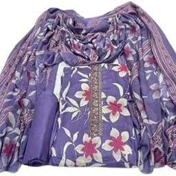 Shree Paras Creation Women's Soft Cotton Flower Printed Salwar Suit Dress Material With Cotton Dupatta | Unstitched Traditional Suit Set for Girls-picture-12