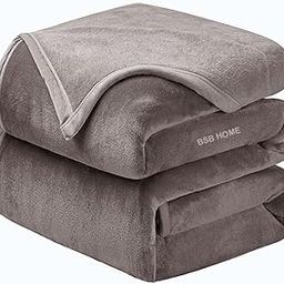BSB HOME® Mink Blanket for Double Bed 1.9 kg Blanket | Ultrasoft & Lightweight Solid Blanket for Winter & Mild Winter Sofa, Couch - Double, 90x88 inches - 1.9 kg | Grey & Silver-14