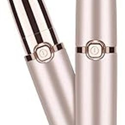 2-in-1 Eyebrow Trimmer & Facial Hair Remover for Women | Rechargeable Epilator with Built-in Ring Light | Face, Upper Lips, Chin, Nose, and Cheeks Hair Removal Tool (White)-image-3