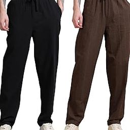 Men’s Pack of 2 Loungewear Textured Seersucker Resort Joggers Trousers S-2XL-picture-17
