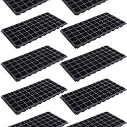 10x Thick Seedling Trays Reusable Black Durable Pet Plant Trays for Seedling 100g-image-44