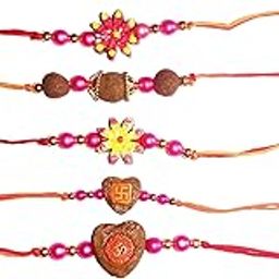 Gaufarm Panchagavya Gomay Rakhi, Traditional Handmade Cow Dung Anti-Radiation Rakhi, Pack of 5 Designs-image-35