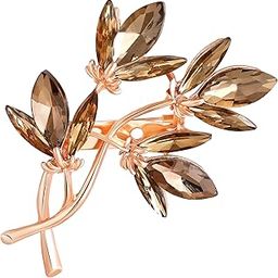 Floral Shape Brown LCT Crystal Studded Lapel Pin Brooch Saree Pin for Women (BP1101192ZBro)-image-7
