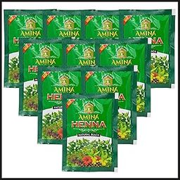 Amina Henna Unisex Natural Black Hair Color Mehndi (Pack of 10, Natural Black)-image-99