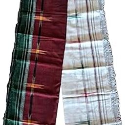 Traditional Odisha Ikkat handloom Premium Cotton gamuchha for men |multicolor set of two| Puja festival ethnic wear| soft towel|1.75 meter X 0.85 meter GS-COT-103-19