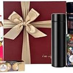 The Gift Tree Coffee and Chocolates Gift Hamper | Smart Temperature Bottle, Protein Spread, Granola Bars & Almond Brittle | Gift for Birthday, Anniversary, Family, Festivals, Men & Women-image-32