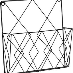 ATORSE® Metal Newspaper Storage Rack Hanging Organizer for Home Office Black-image-20