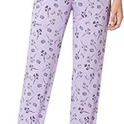 Women Lounge Pants - Modal Cotton - Allover Print, Functional Pocket, Ultra Soft, Drawstring Waist_55307_Purple Macron_S-picture-37