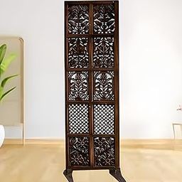 Cosmic Zenart Wooden Room Divider Partition | Stylish Privacy Screen & Space Separator for Home, Studio, Office, Salon | Decorative Mix Design for Living Room & Workspace (Single Panel with Stand)-image-27