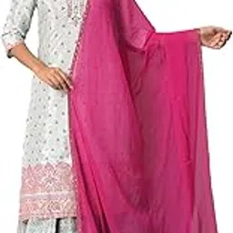 w for woman Women Polyester Dark Pink Crinkled Chiffon Dupatta With Mukaish_22Auw81641-217967_Free Size-picture-43