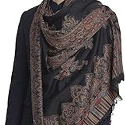 Mens Jacquard Ambi Stole, Warm and soft, Faux Pashmina - Black-image-54