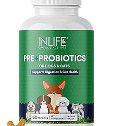 INLIFE Prebiotics and Probiotics for Dogs Cats and Pets | Supplement for Gut Health | Lactobacillus Bacteria for Digestive Health Immunity Booster - 60 Capsules-picture-20