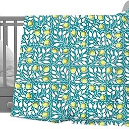 Divine Casa 100% Cotton Toddler Baby Blanket for for 0-4 Years I Skin Friendly Swaddle Dohar for Girls and Boys I 135x100 cm - Turquoise and Green-21
