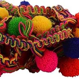 Zenith Pom Pom Fashion Laces Trims for Borders and Craft. Bundle Pack- 9 Meters-27
